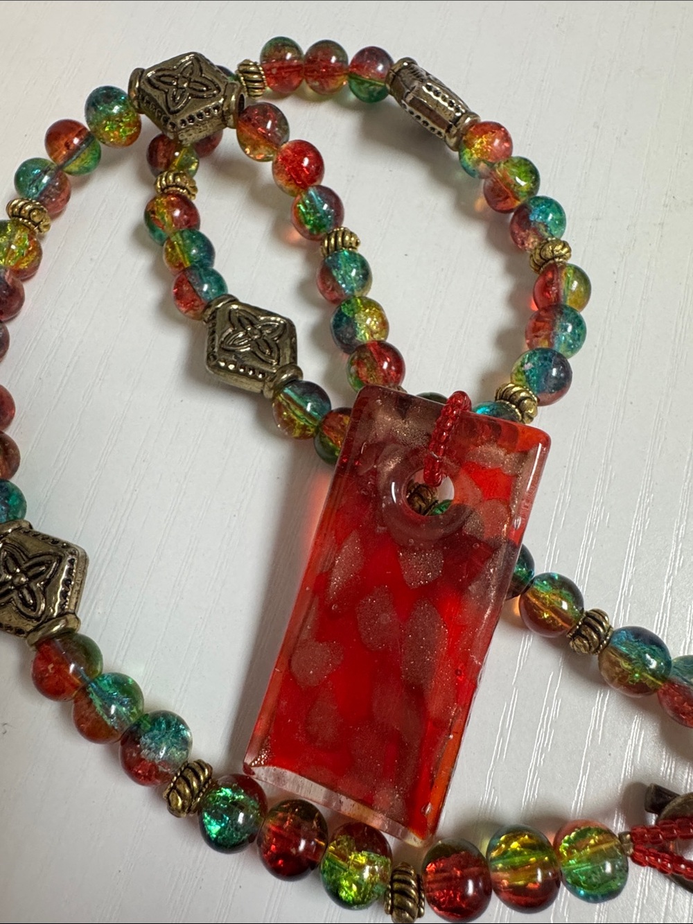 GLASS multicolored necklace - Picture 4 of 4